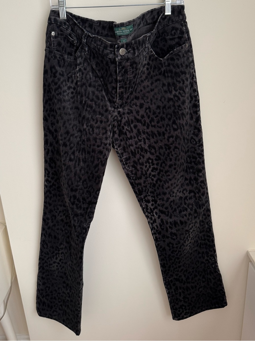 Ralph Lauren Animal Print Corduroy Pants, Size 14